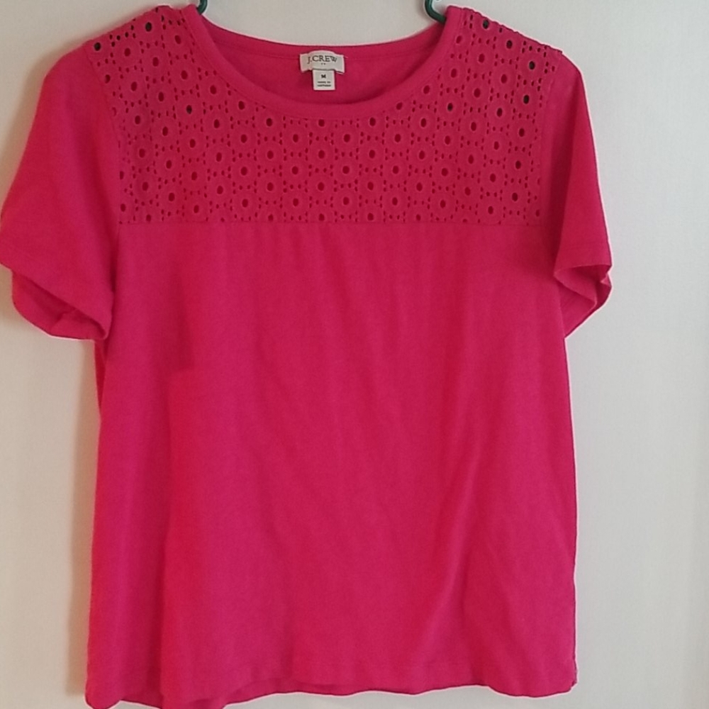 J crew Size M eyelet SS tee shirt
